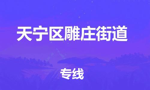 番禺区到天宁区雕庄街道物流专线-番禺区至天宁区雕庄街道运输公司-番禺到华东物流